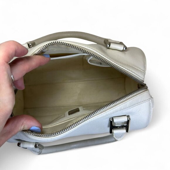 MCM White Leather Papillon Barrel Bag - Picture 6 of 15